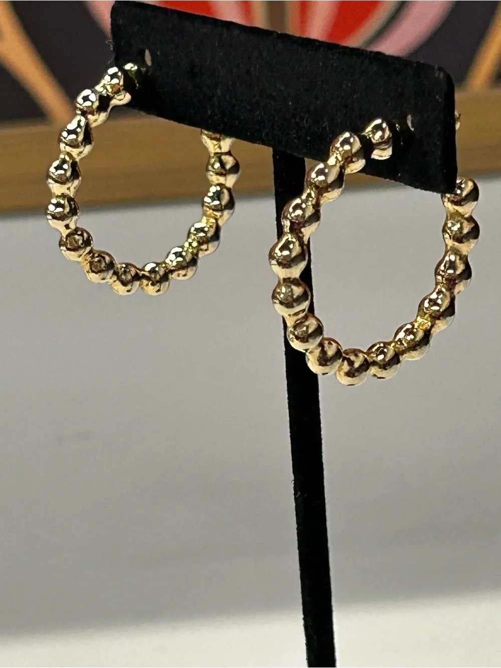 Gold plated bubble hoop earrings